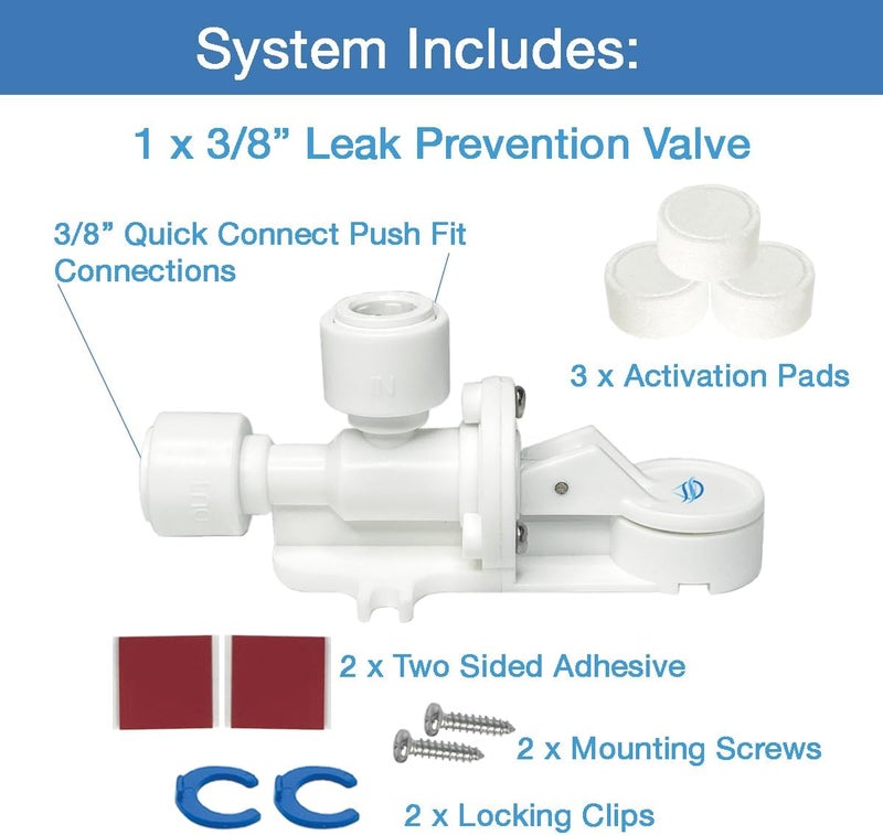 Filtration Warehouse 1/4", 3/8", or High Flow Leak Stop Valve, Automatic Water Shut Off Valve, Leak Detector, Leak Protection for Reverse Osmosis to Full Flow Under Sink Water Filters (3/8" 1-Pack) - Image 3